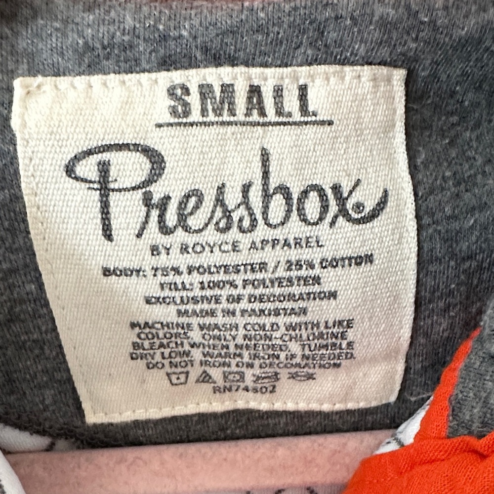 Clemson Pressbox Gray Quilted Sweatshirt with Orange Accents - Picture 2 of 5